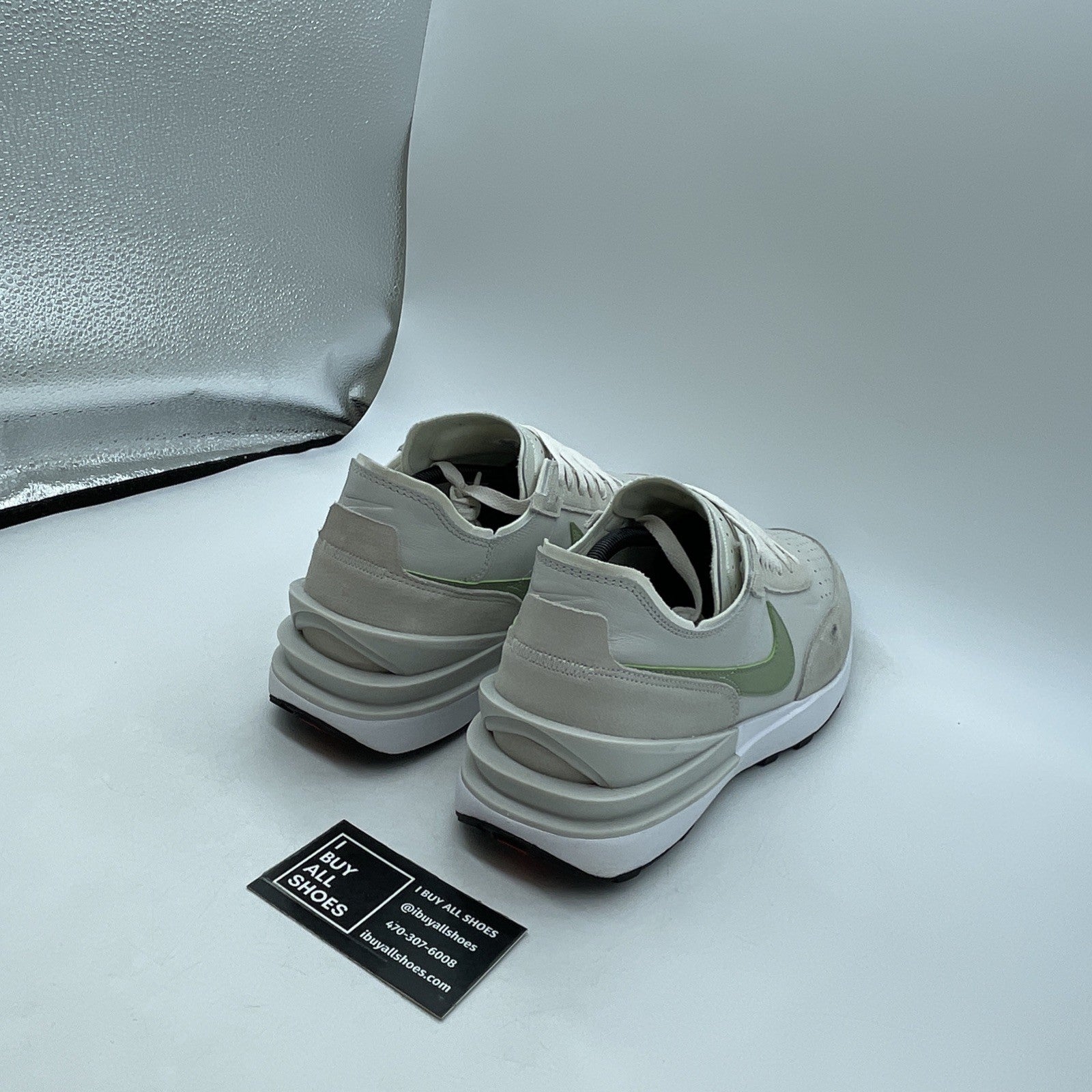 Size 13 - Nike Waffle One Leather Light Bone Oil Green (DX9428-002)