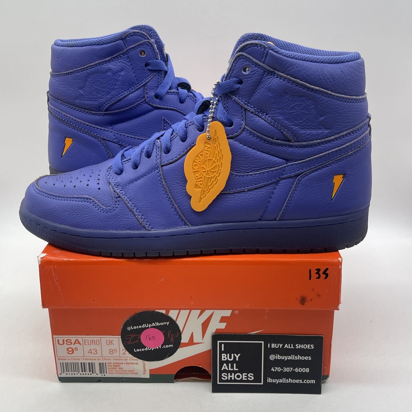 Size 9.5 - Air Jordan 1 Retro OG G8RD High Rush Violet Leather (AJ5997-555)