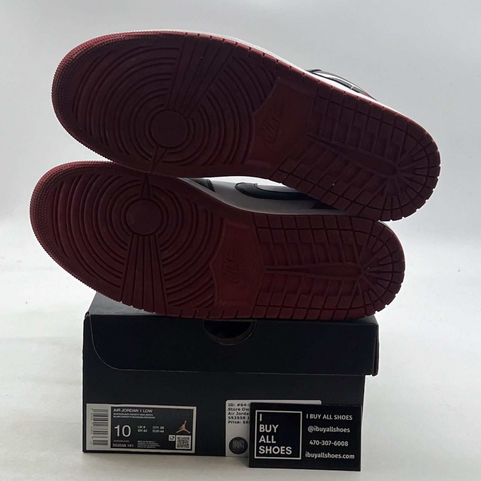 Size 10 - Air Jordan 1 Low Bred Toe 2.0 (553558-161)