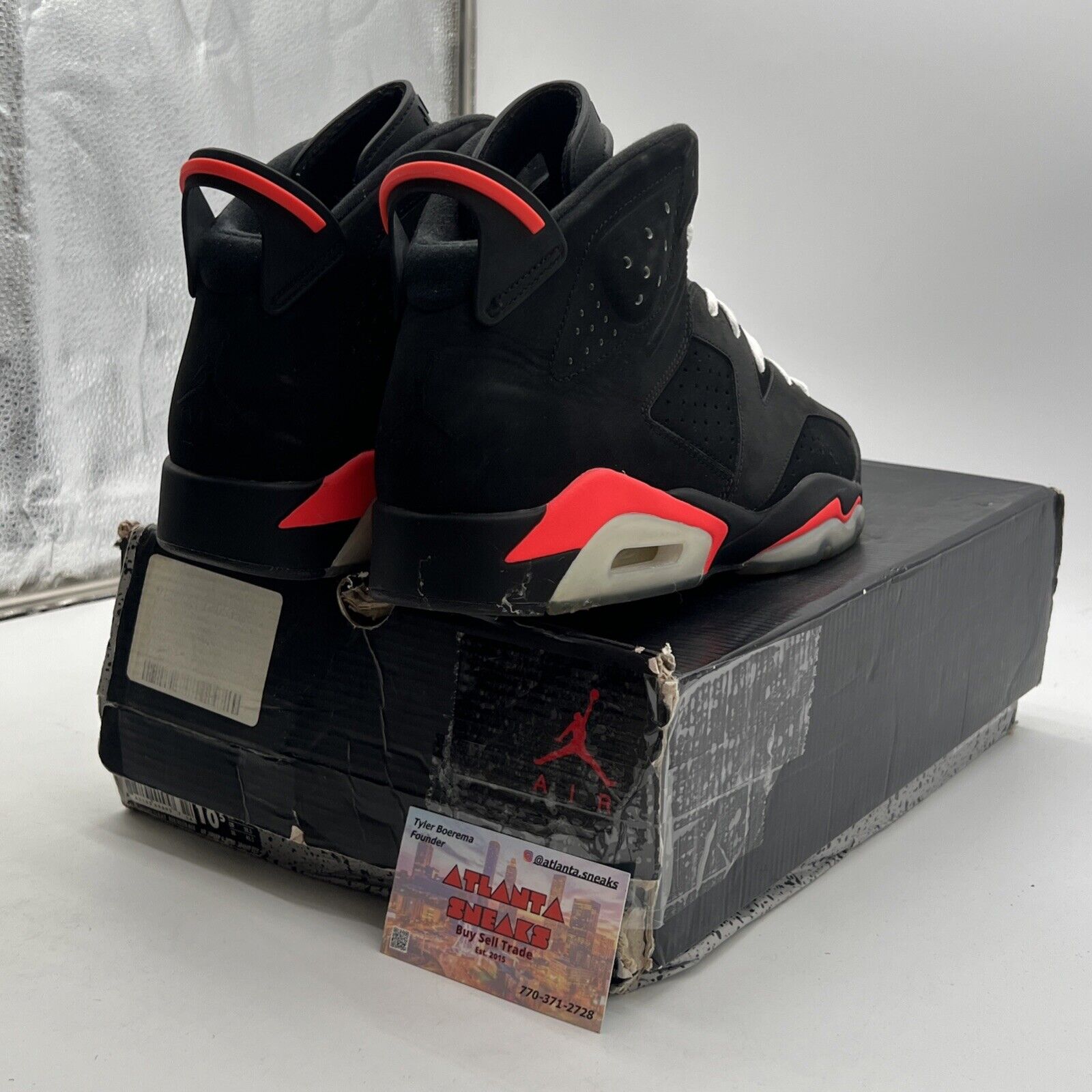Size 10.5 - Air Jordan 6 Retro Infrared Black 2014 (384664-023)