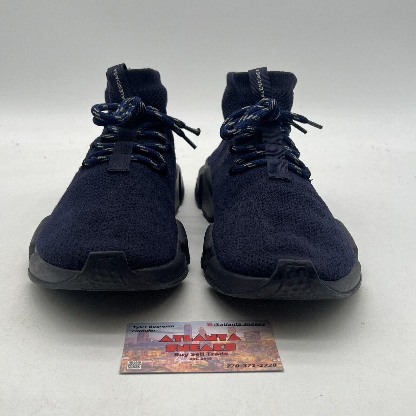 Size 10 - Balenciaga Speed Trainer Lace Up 2018 Navy