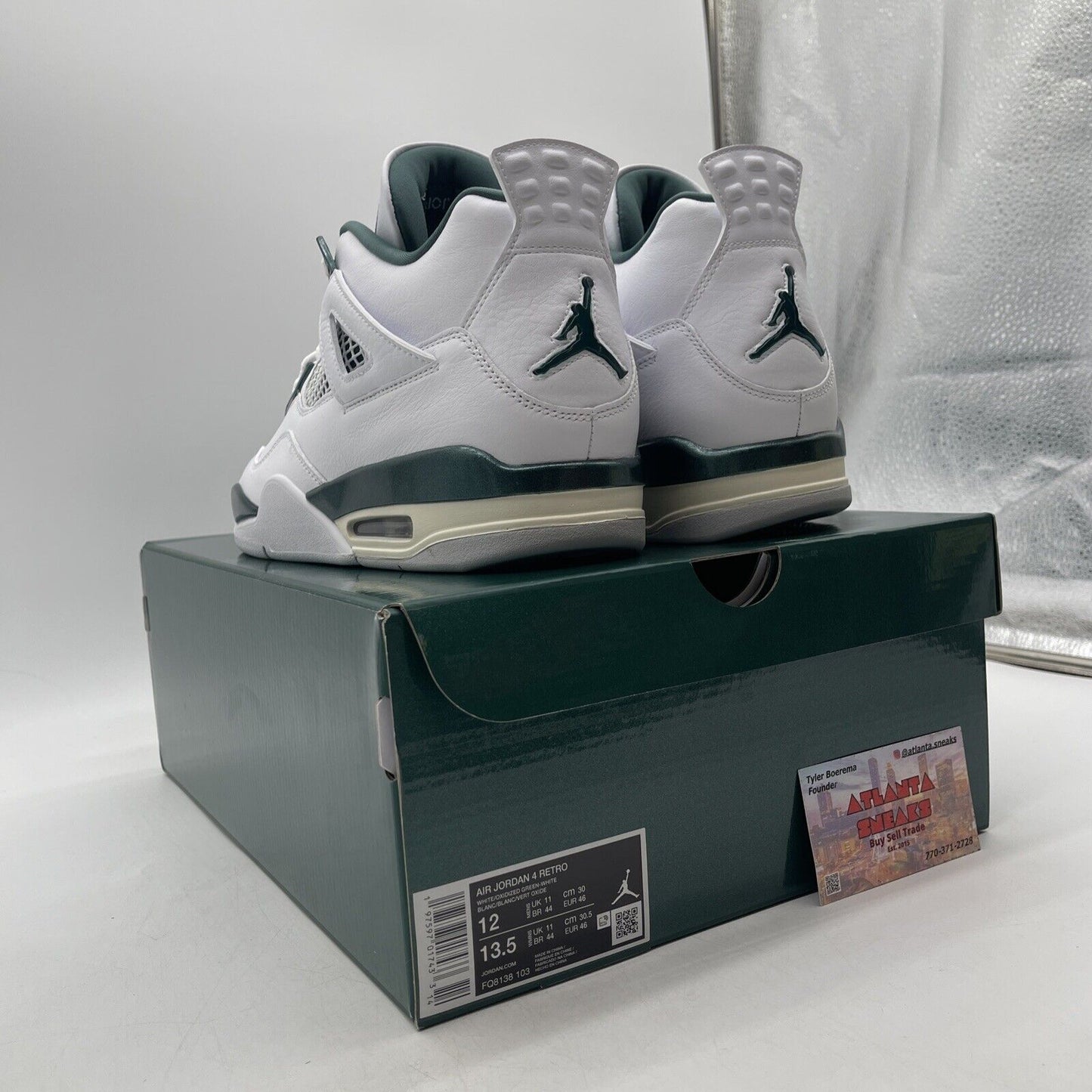 Size 12 - Air Jordan 4 Retro Oxidized Green White Leather (FQ8138-103)