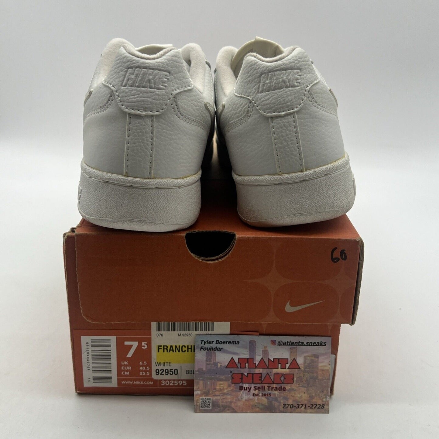 Size 7.5 - Nike Court Vision Low ‘Triple White’ (302595-111)