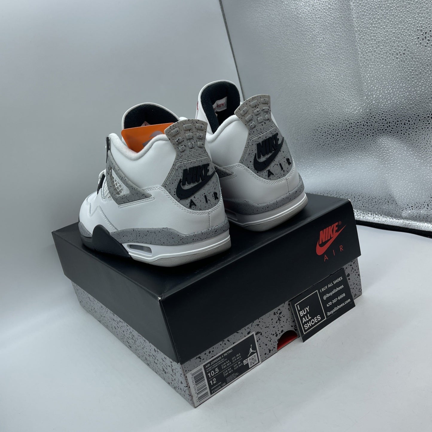 Size 10.5 - Air Jordan 4 Retro OG 2025 White Cement (FV5029-100)