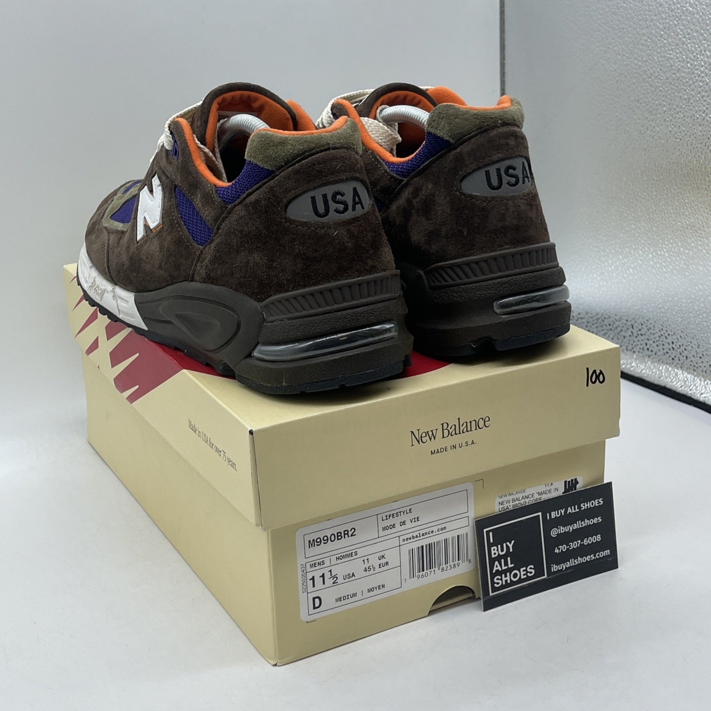 Size 11.5 - New Balance Teddy Santis x 990v2 Made in USA Brown Purple (M990BR2)