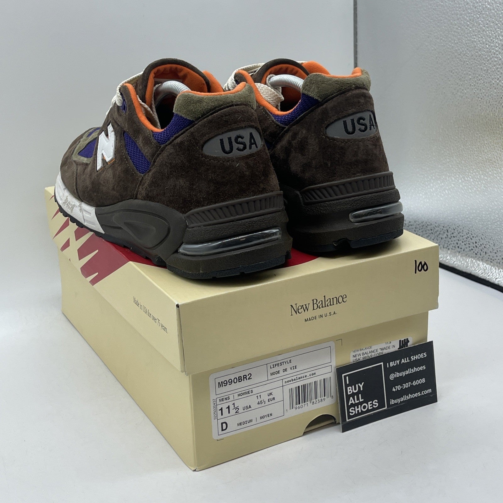 Size 11.5 - New Balance Teddy Santis x 990v2 Made in USA Brown Purple (M990BR2)