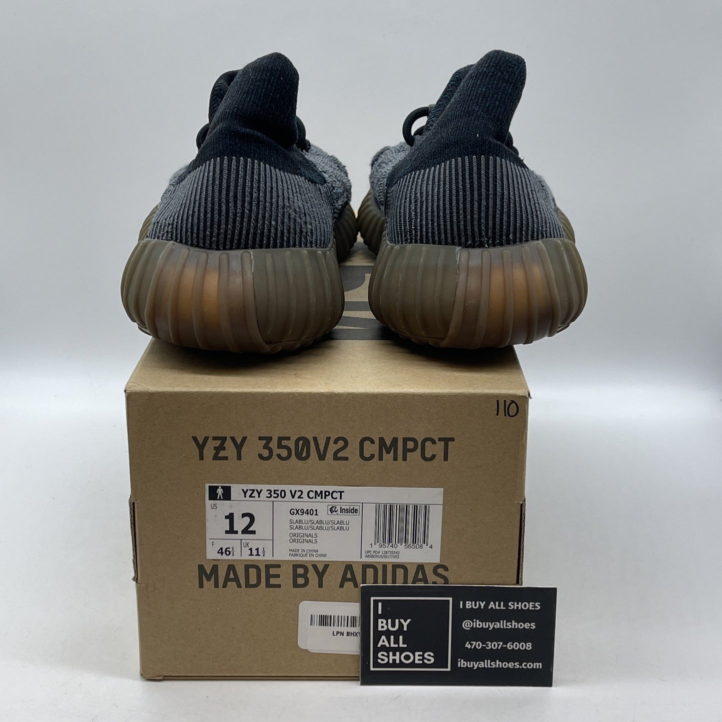 Size 12 - adidas Yeezy Boost 350 V2 CMPCT Slate Blue Grey Suede (GX9401)