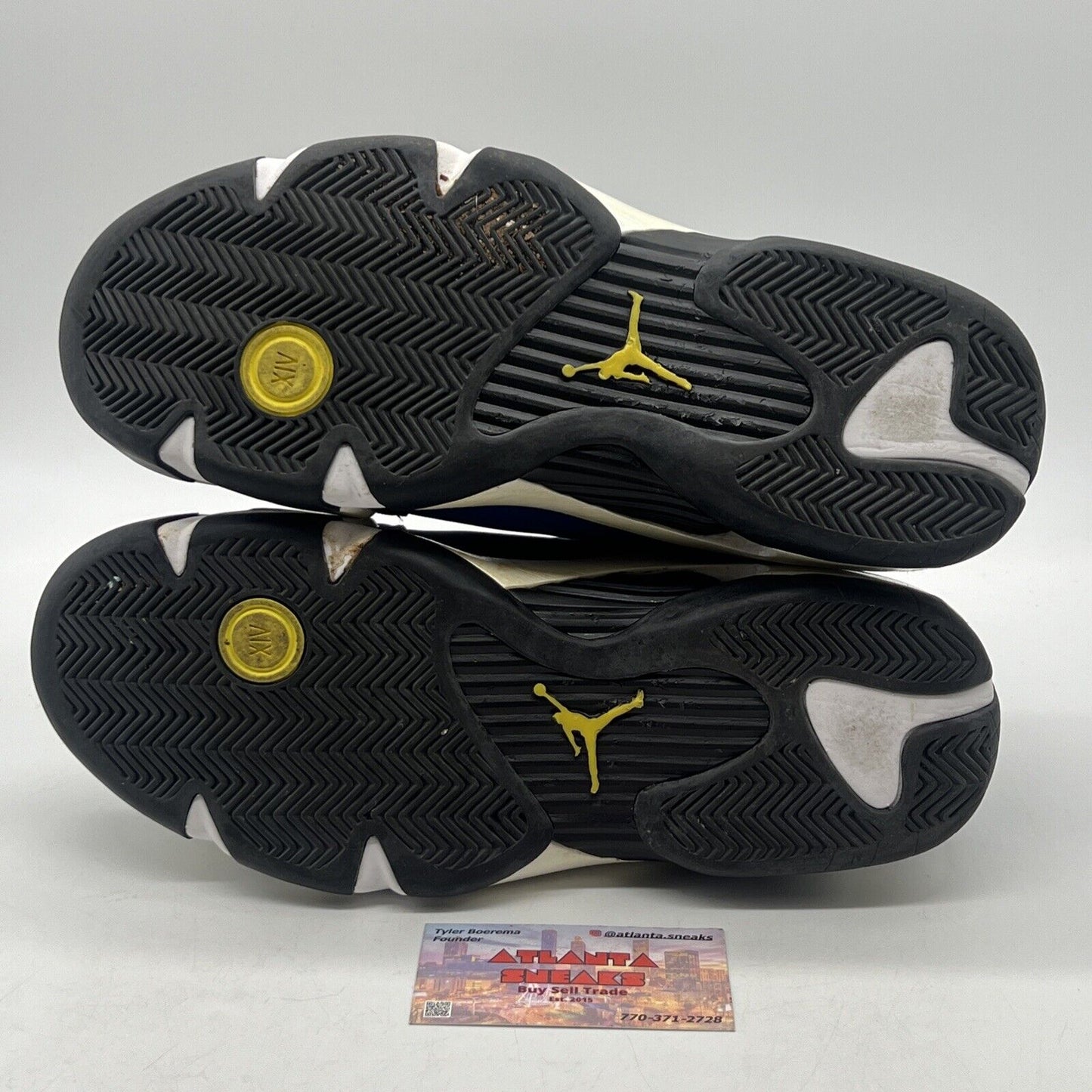 Size 10 - Air Jordan 14 Retro 2015 Low Laney Yellow Black White Suede 807511-405