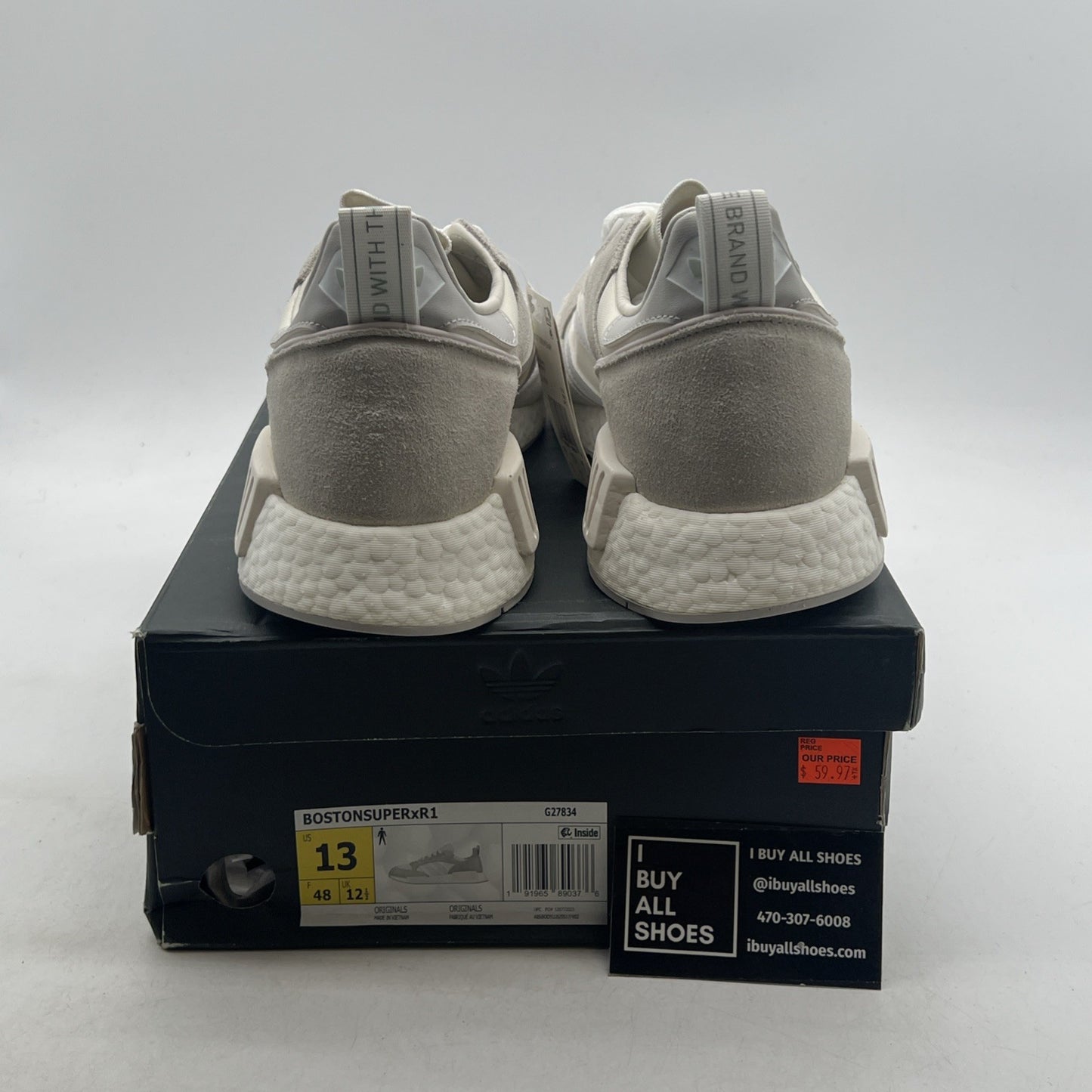 Size 13 - adidas Boston Super R1 Triple White (G27834)