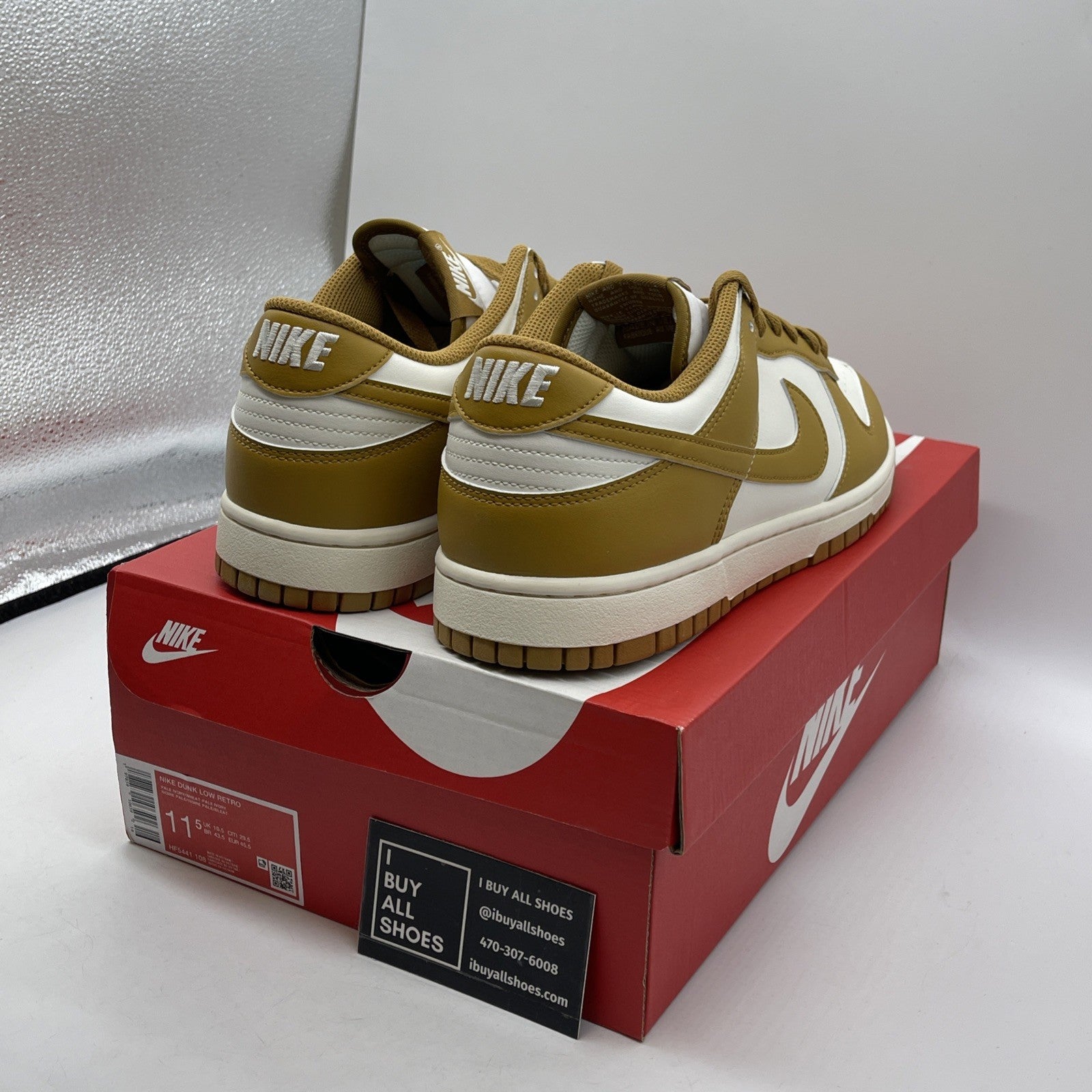 Size 11.5 - Nike Dunk Low Wheat White Brown Leather (HF5441-108)
