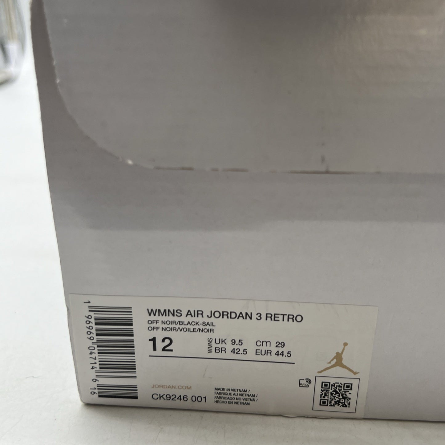 Size 12W - Air Jordan 3 Retro Off Noir W (CK9246-001)