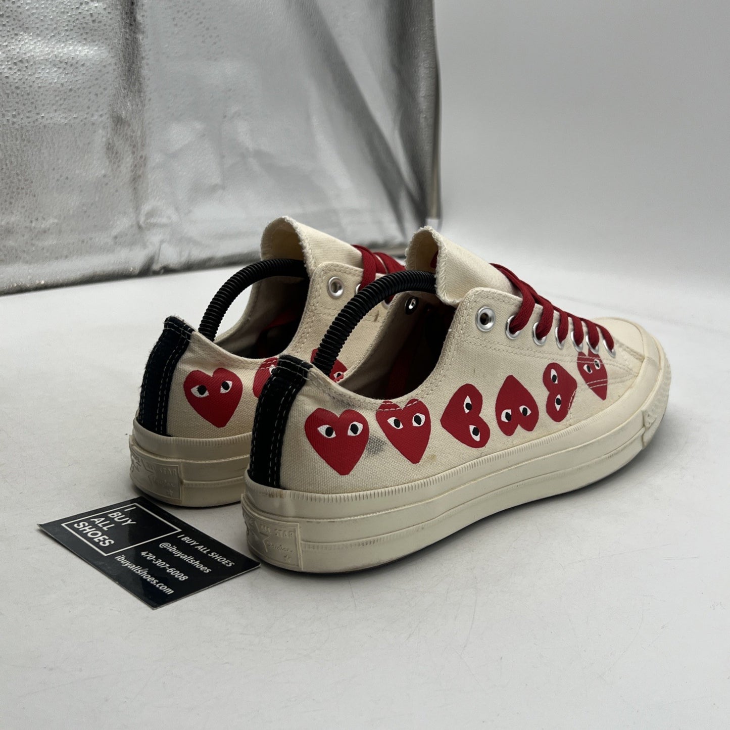 Size 9 -Comme des Garçons Play x Converse Chuck 70 Top Low Multi Heart (162975C)