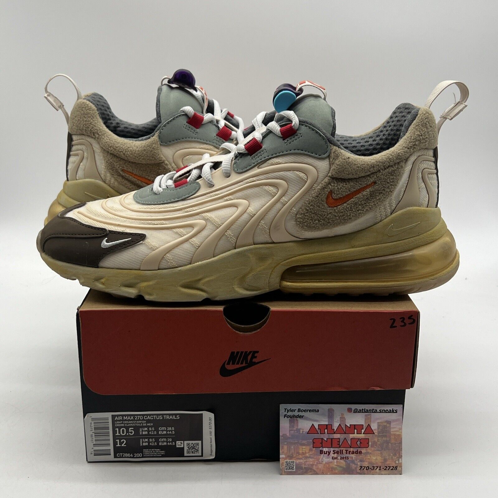 Size 10.5 - Nike Travis Scott x Air Max 270 React ENG Cactus Trails (CR2864-200)