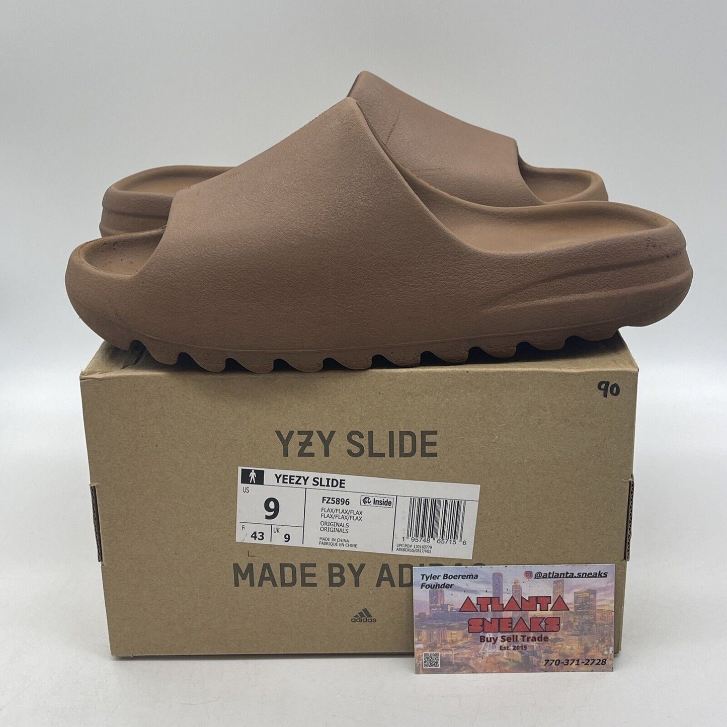 Size 9 - Yeezy Slides Flax Brown (FZ5896)