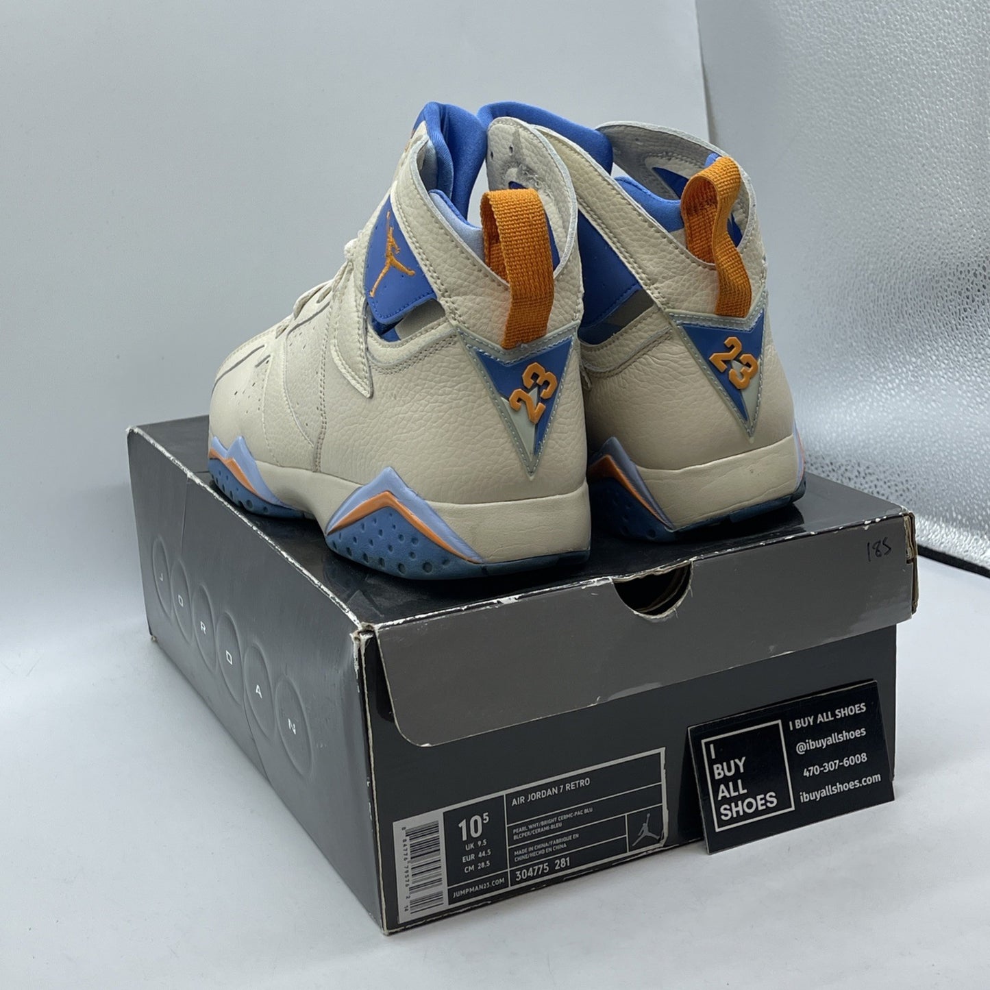 Size 10.5 - Air Jordan 7 Retro Pacific Blue Tan Leather (304775-281)