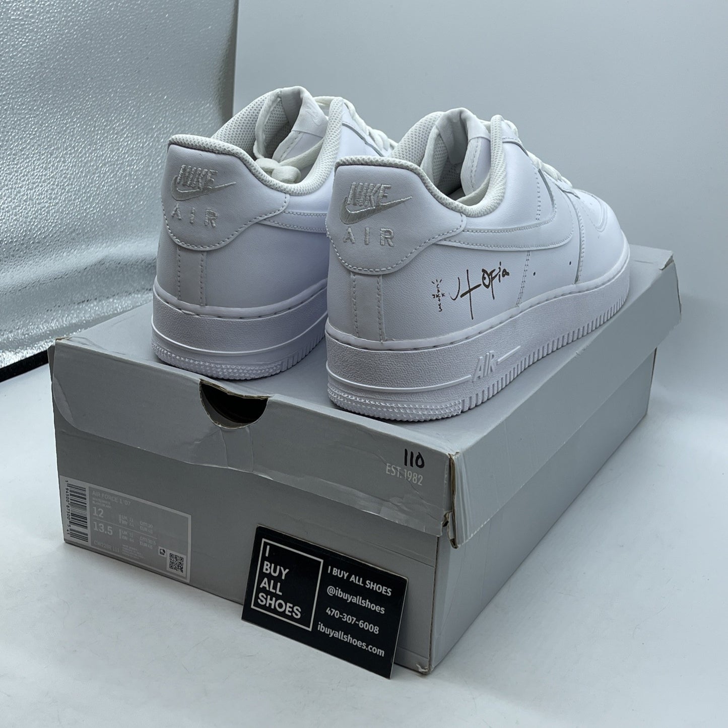 Size 12 - Nike Travis Scott x Air Force 1 Utopia White Gold Leather (CW2288-111)