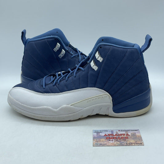 Size 13 - Jordan 12 Retro Indigo 2020 Blue White Suede Leather (130690-404)