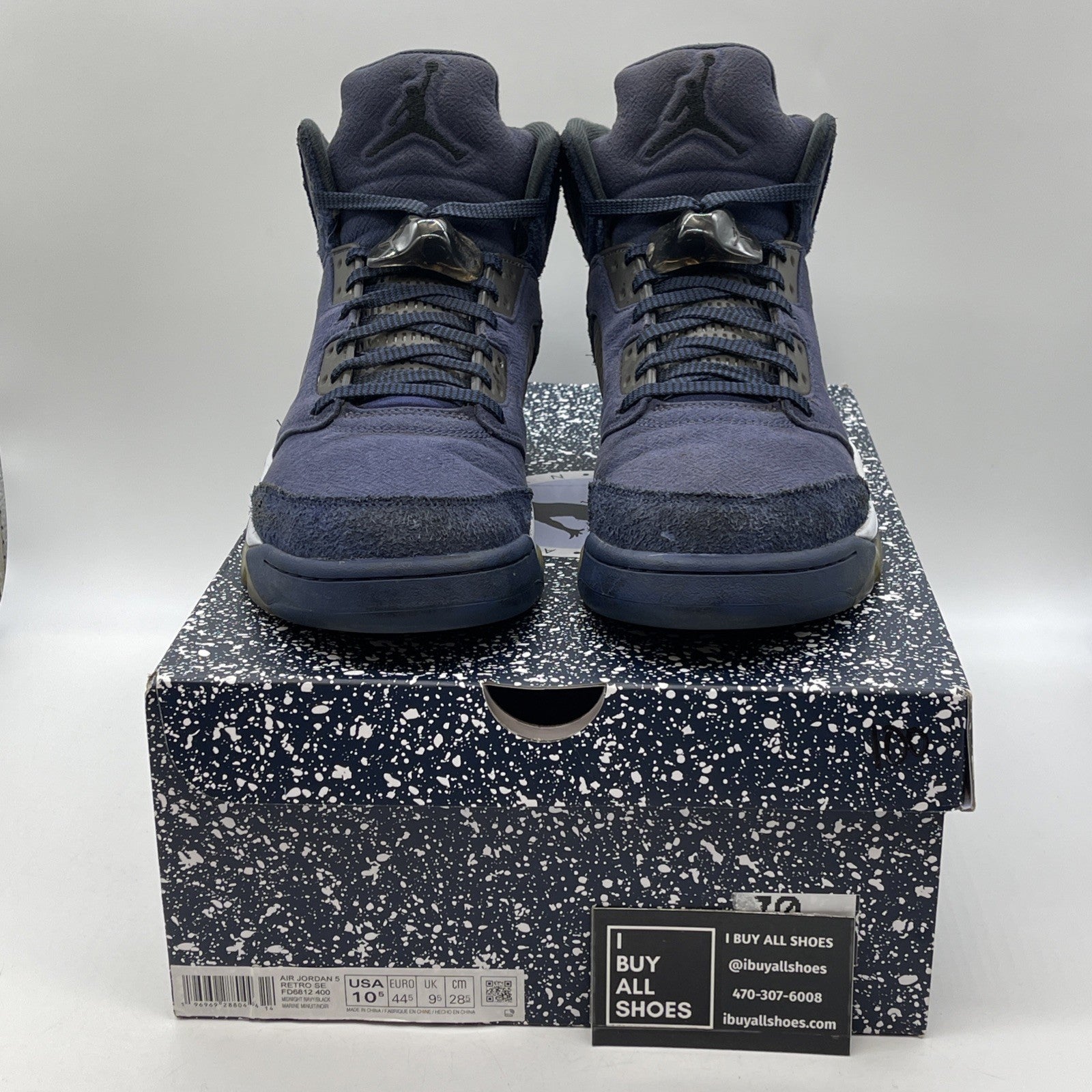 Size 10.5 - Air Jordan 5 Retro SE Midnight Navy Grey Suede (FD6812-400)