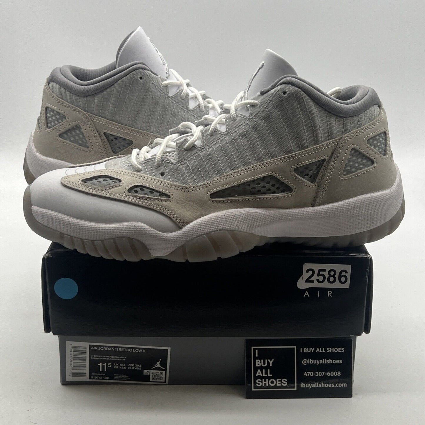 Size 11.5 - Air Jordan 11 Retro IE Low Light Orewood Brown (919712-102)