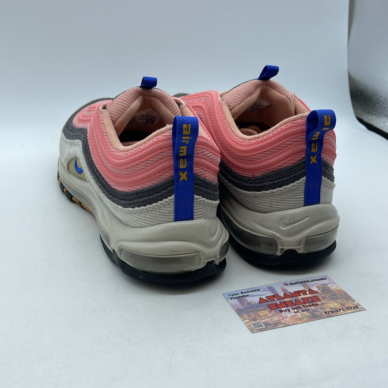Size 12 - Nike Air Max 97 Corduroy Pack - Pink Grey Blue Suede (CQ7512-046)