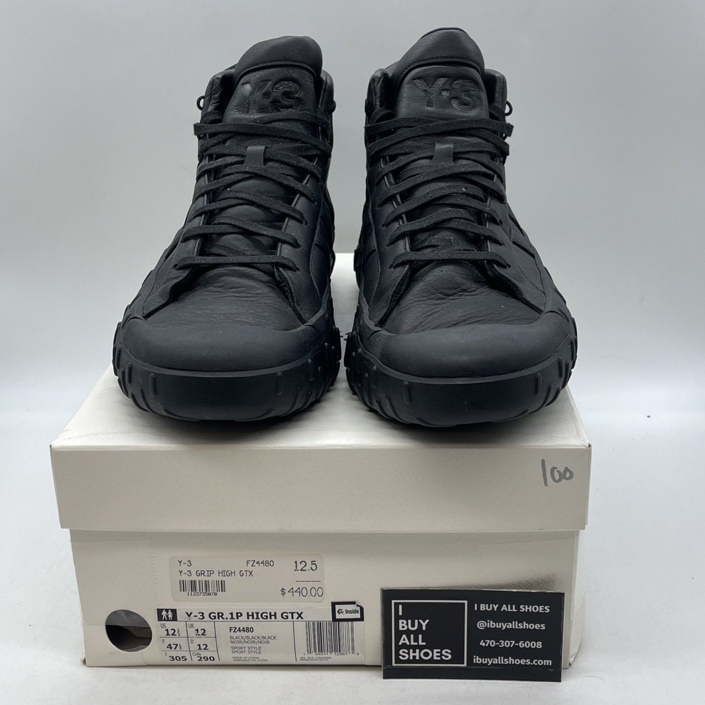 Size 12.5 - Adidas Y-3 GR.1P GTX High Triple Black (FZ4480)