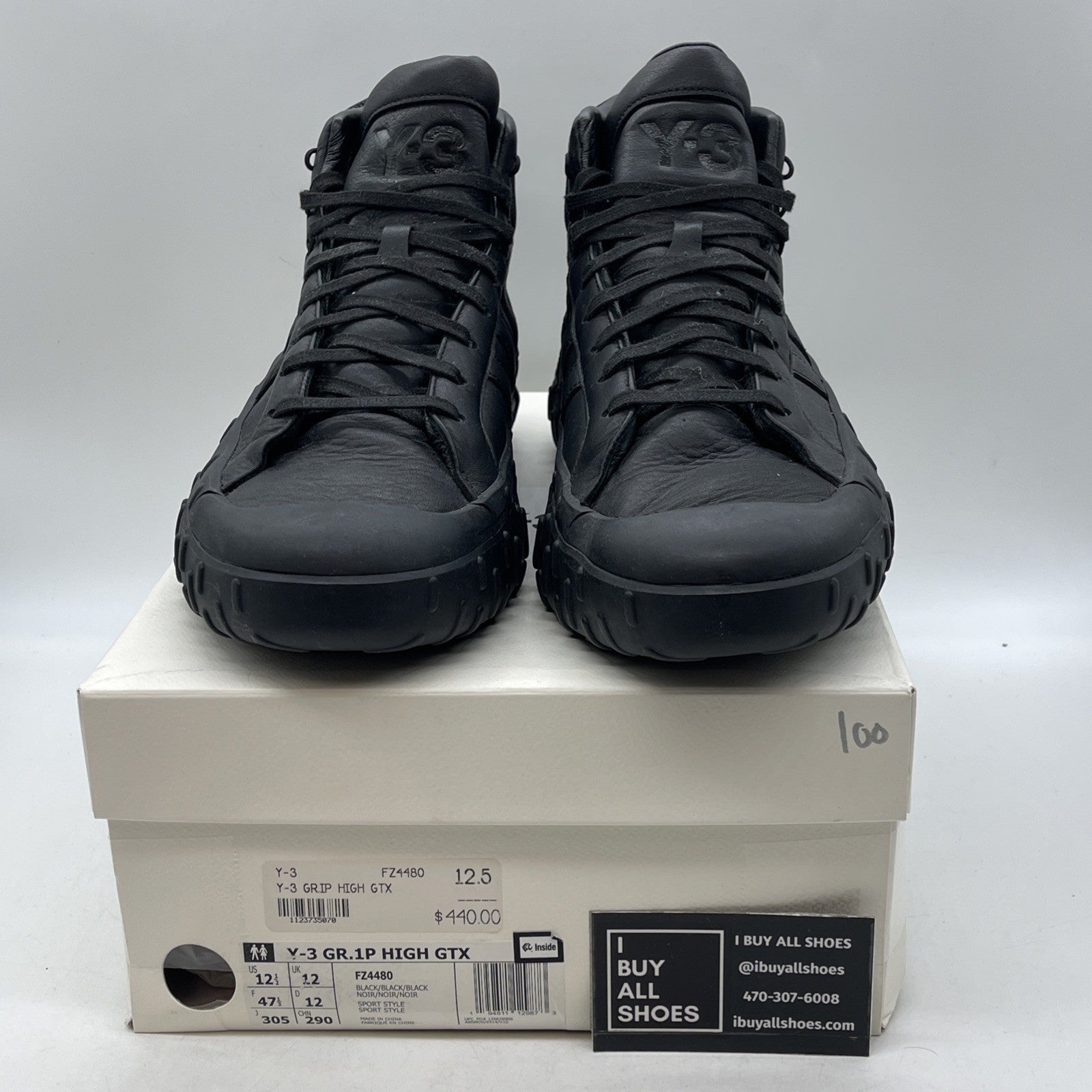 Size 12.5 - Adidas Y-3 GR.1P GTX High Triple Black (FZ4480)