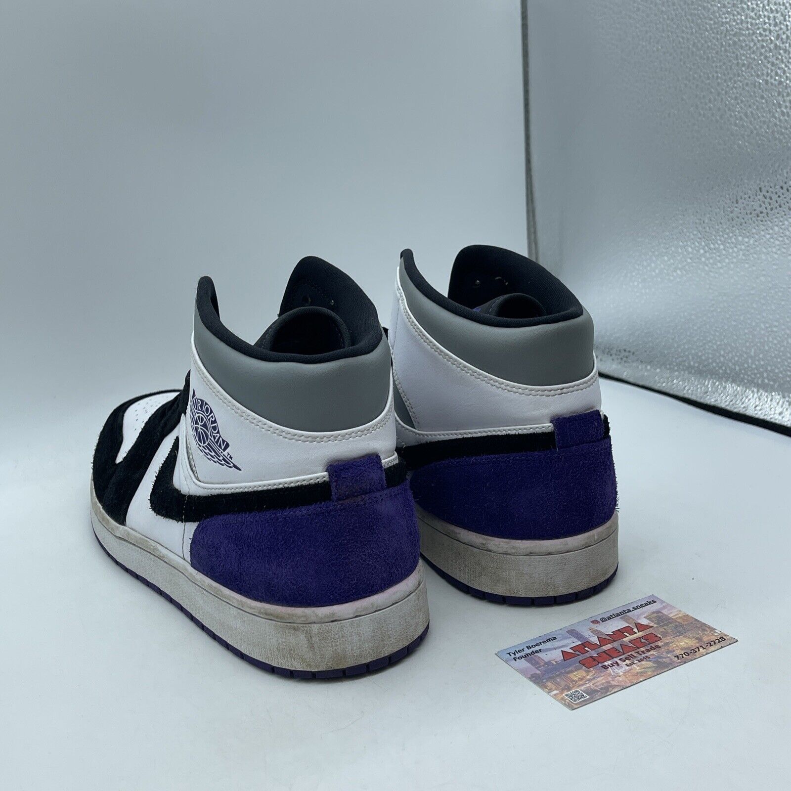 Size 13 - Air Jordan 1 SE Mid Varsity Purple Grey Leather Suede (852542-105)