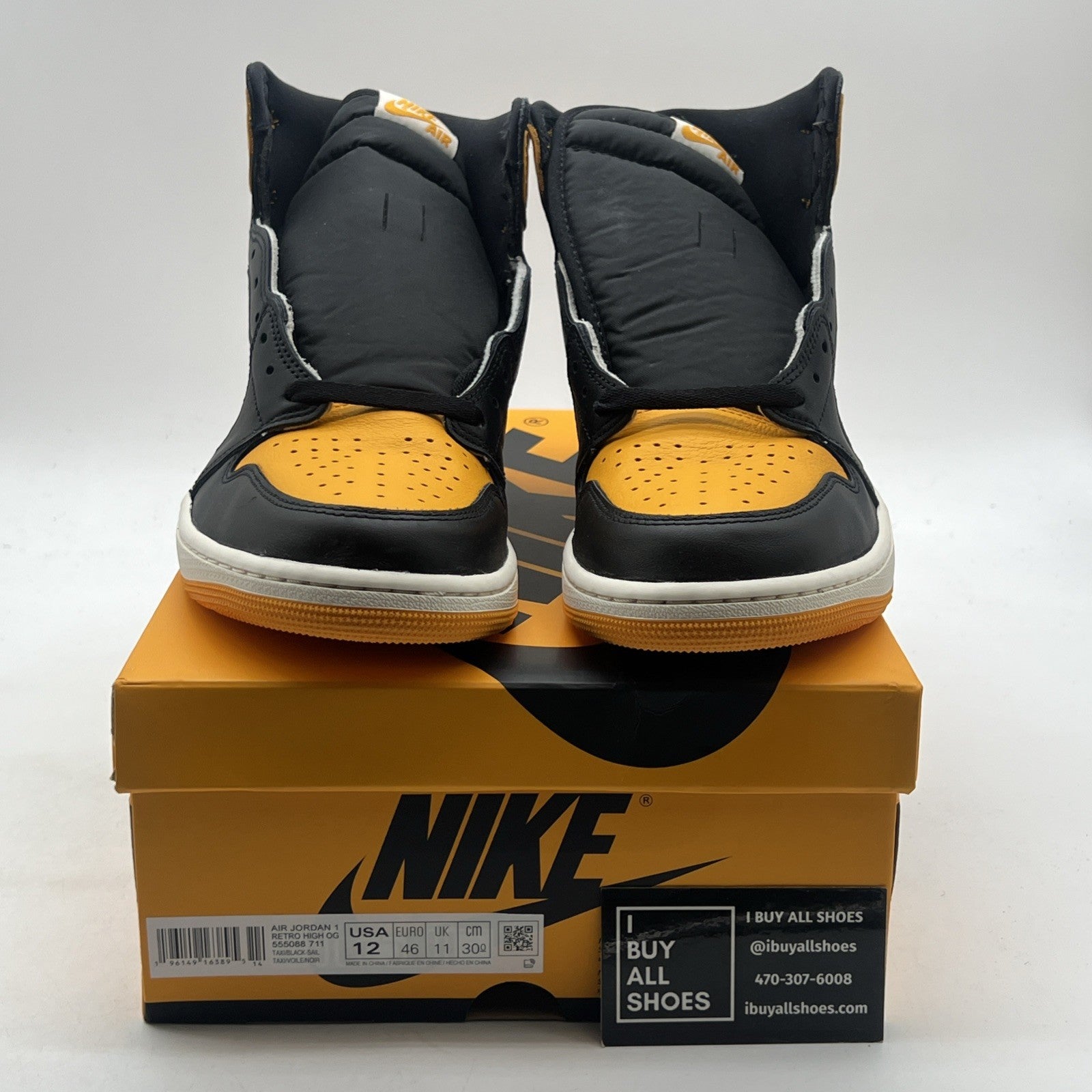 Size 12 - Air Jordan 1 Retro OG High Yellow Toe (5550887-711)