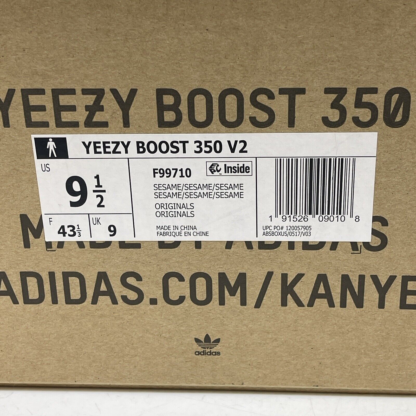 Size 9.5 - adidas Yeezy Boost 350 V2 Low Sesame Brown Tan Suede (F99710)