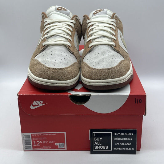 Size 12.5 - Nike Dunk Low Premium Medium Curry White Brown Suede (DD1390-100)