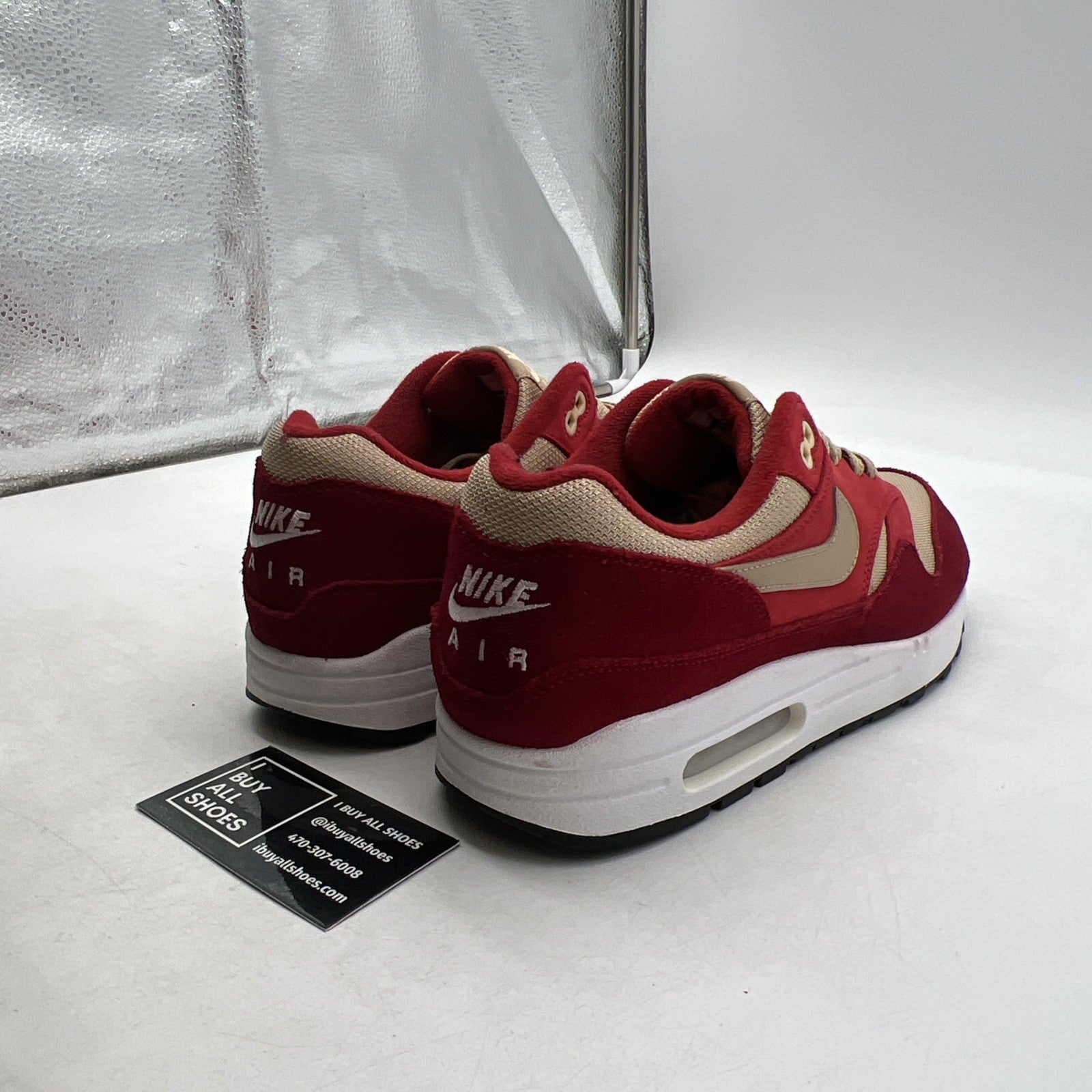 Size 9.5 - Nike Air Max 1 Premium Retro Red Curry (908366-600)