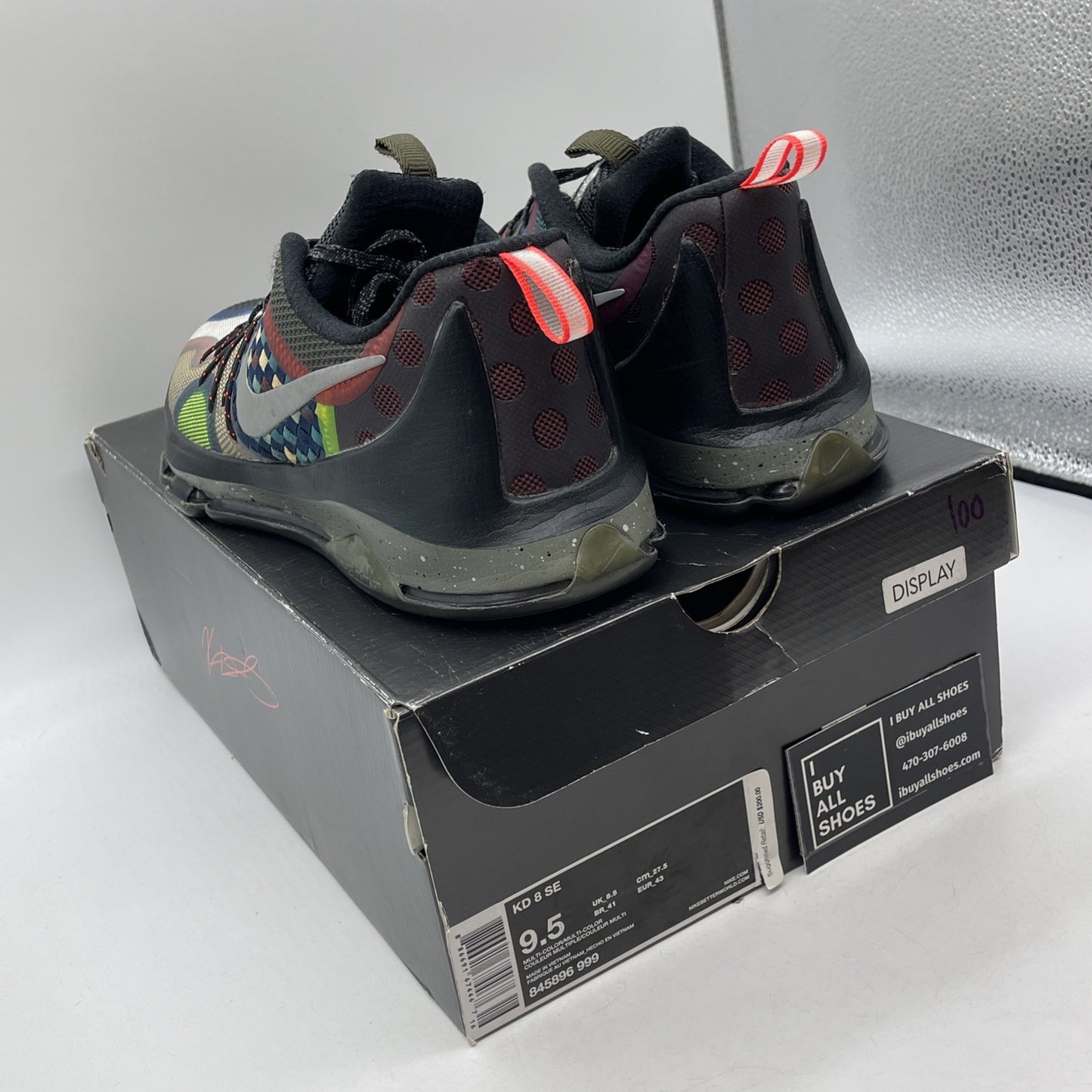 Size 9.5 - Nike KD 8 SE What The Black Blue Brown Suede Leather (845896-999)