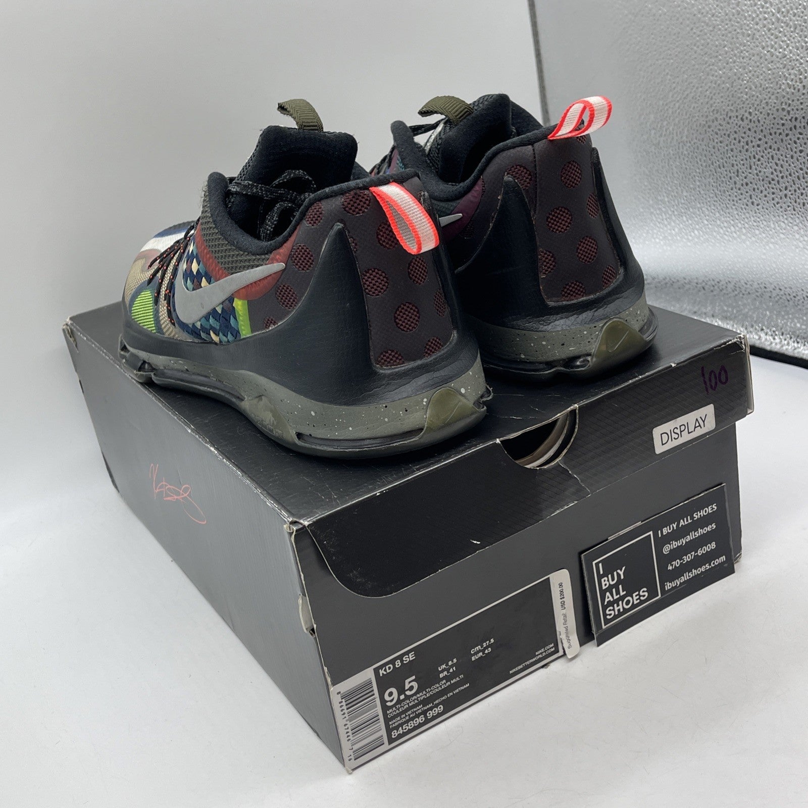 Size 9.5 - Nike KD 8 SE What The Black Blue Brown Suede Leather (845896-999)