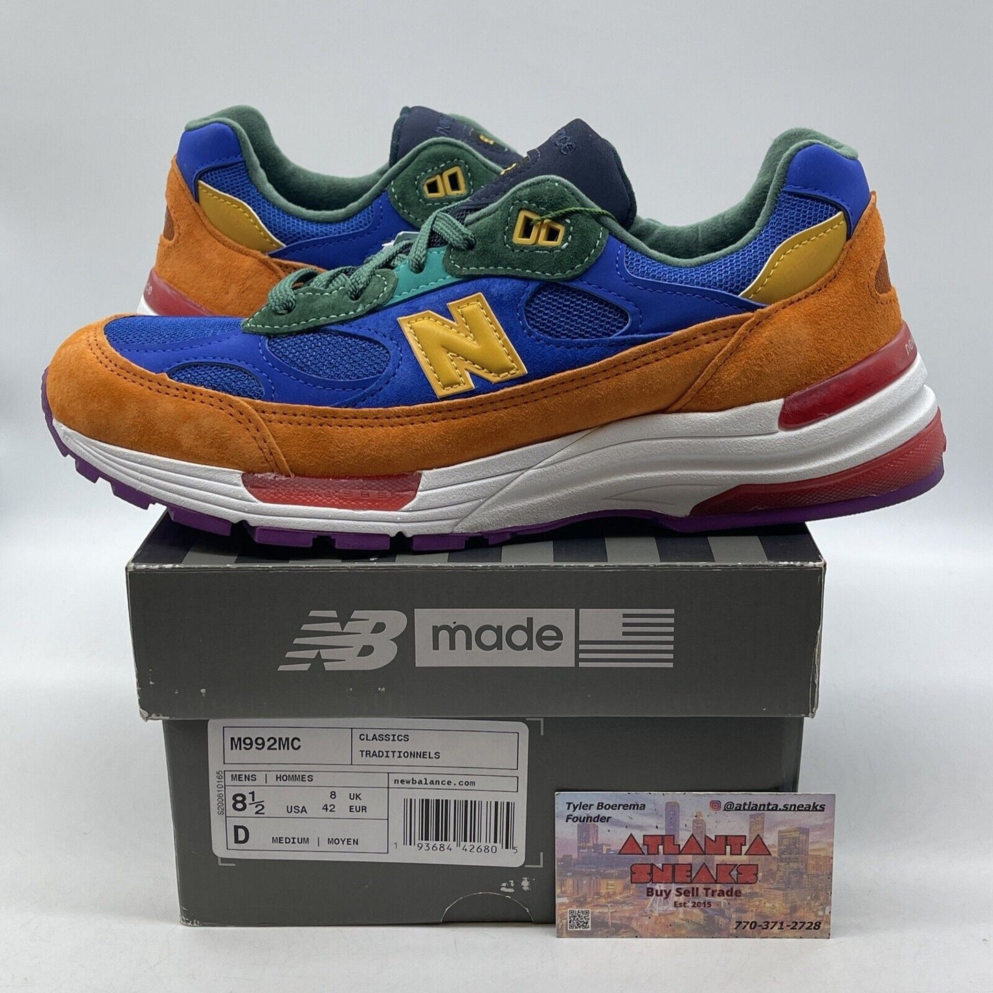 Size 8.5 - New Balance 992 Made in USA Multi-Color Suede Leather (M992MC)