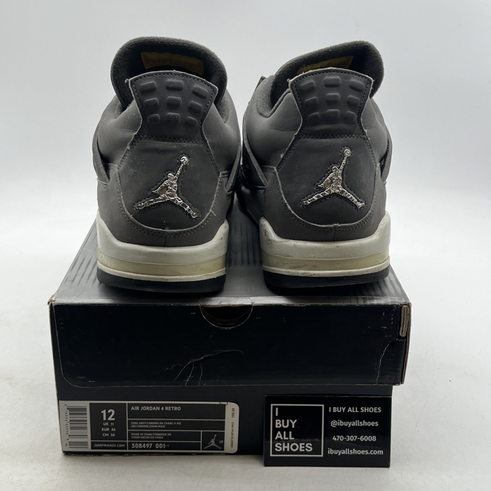 Size 12 - Air Jordan 4 Retro 2004 Cool Grey (308497-001)