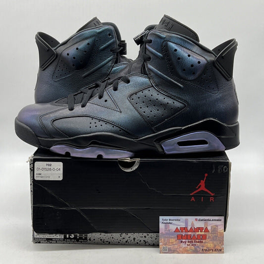 Size 13 - Air Jordan 6 Retro All Star - Chameleon Black Blue Purple (907961-015)