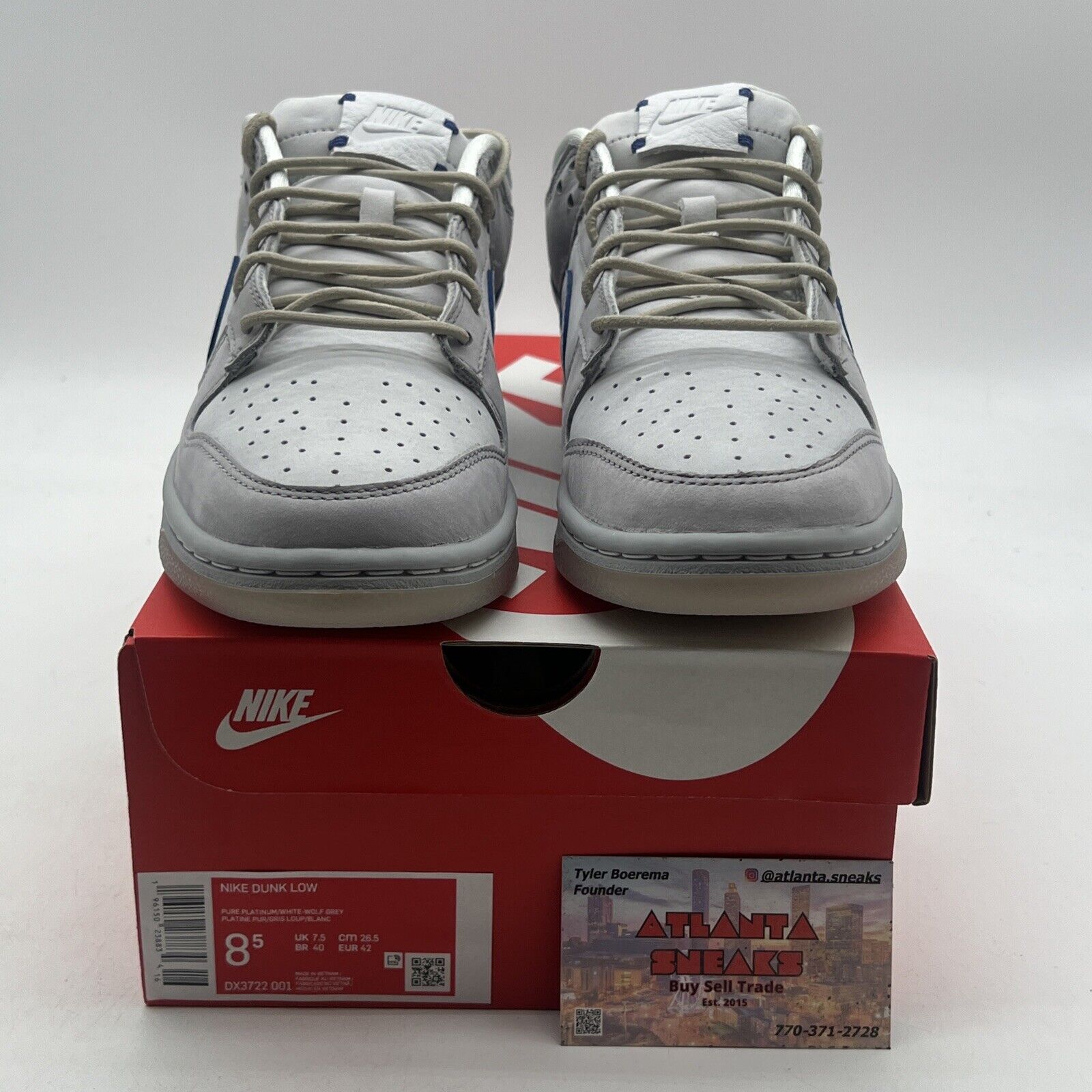 Size 8.5 - Nike Dunk Low Wolf Grey Pure Platinum (DX3722-001)