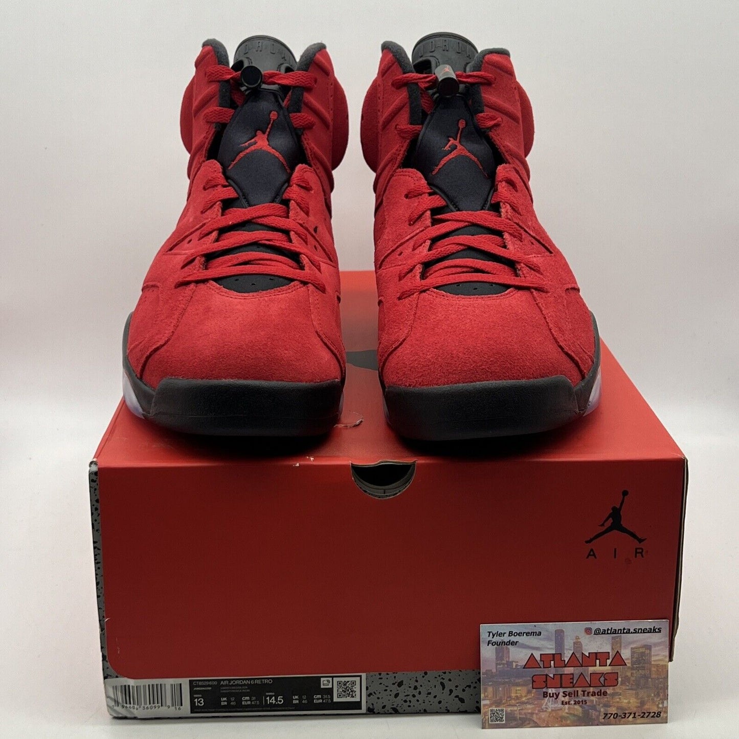 Size 13 - Air Jordan 6 Retro Toro Bravo Black Red Suede (CT8529-600)