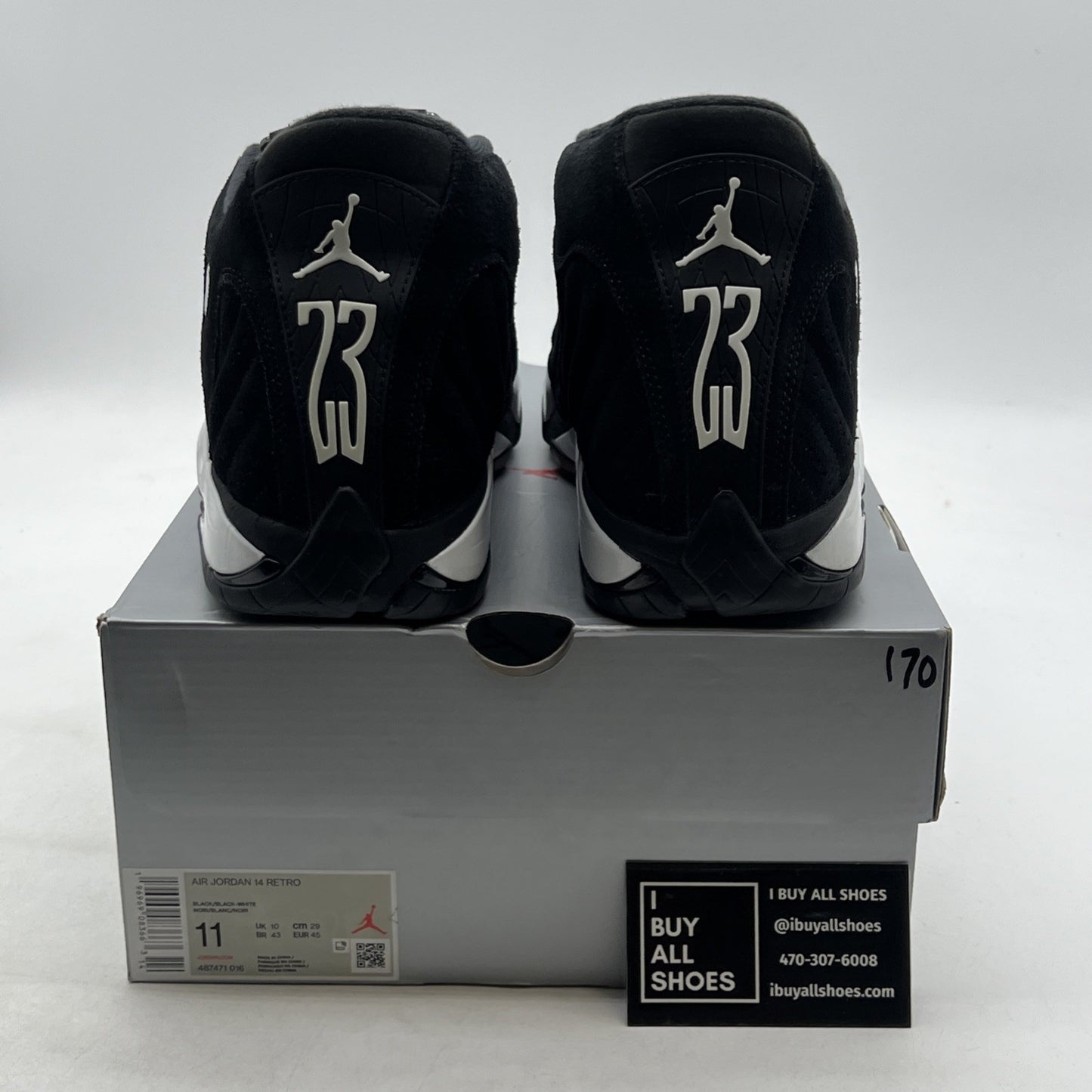 Size 11 - Air Jordan 14 Retro Black White (487471-016)