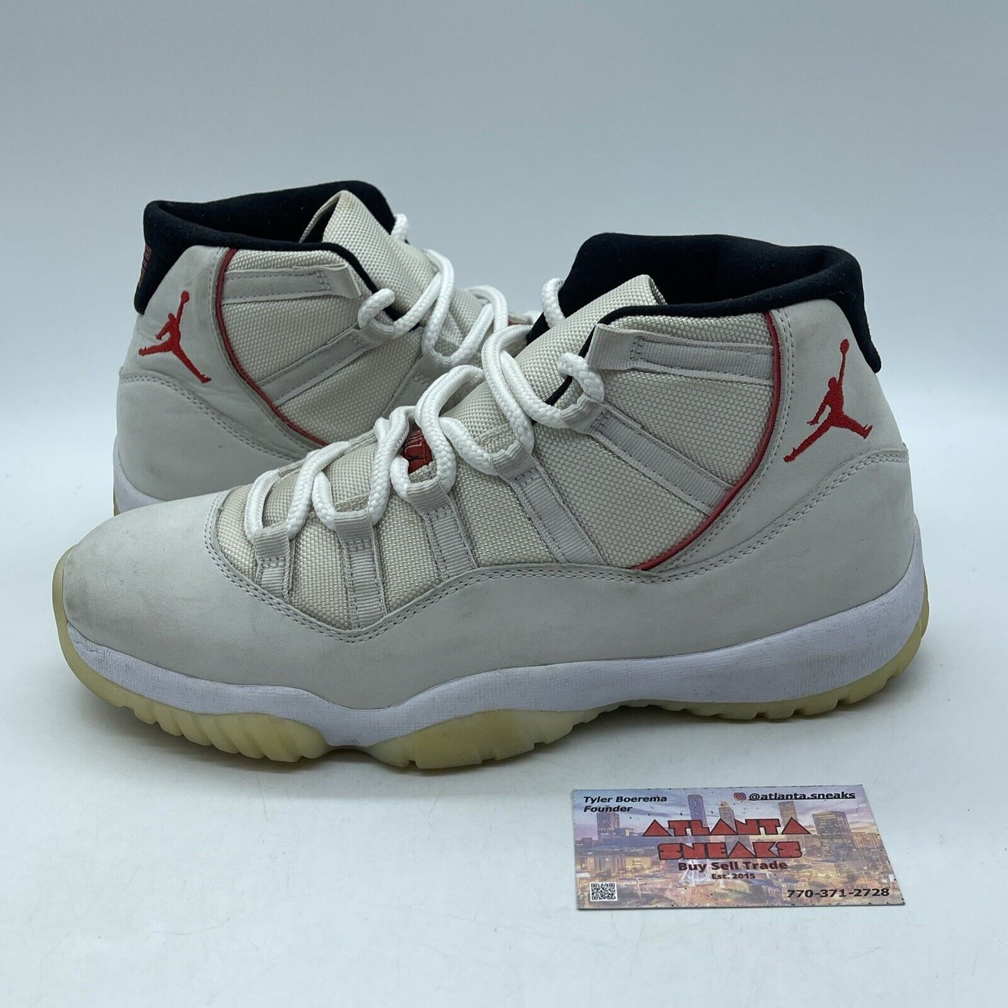 Size 10 - Air Jordan 11 Retro Platinum Tint Tan Red Suede Leather (378037-016)