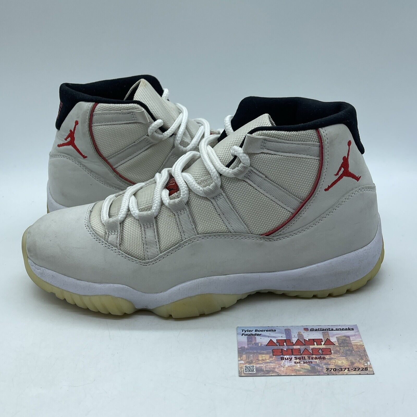 Size 10 - Air Jordan 11 Retro Platinum Tint Tan Red Suede Leather (378037-016)