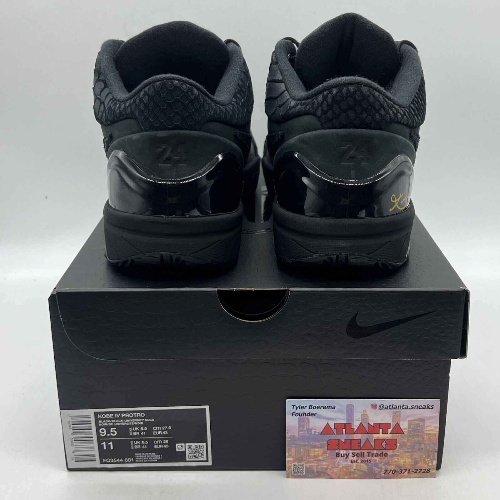Size 9.5 - Nike Zoom Kobe IV Protro Low Black Mamba Brand New Og All
