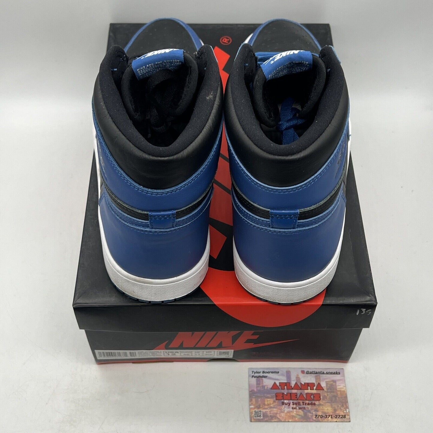 Size 12 - Jordan 1 Retro OG High Dark Marina Blue Leather (555088-404)