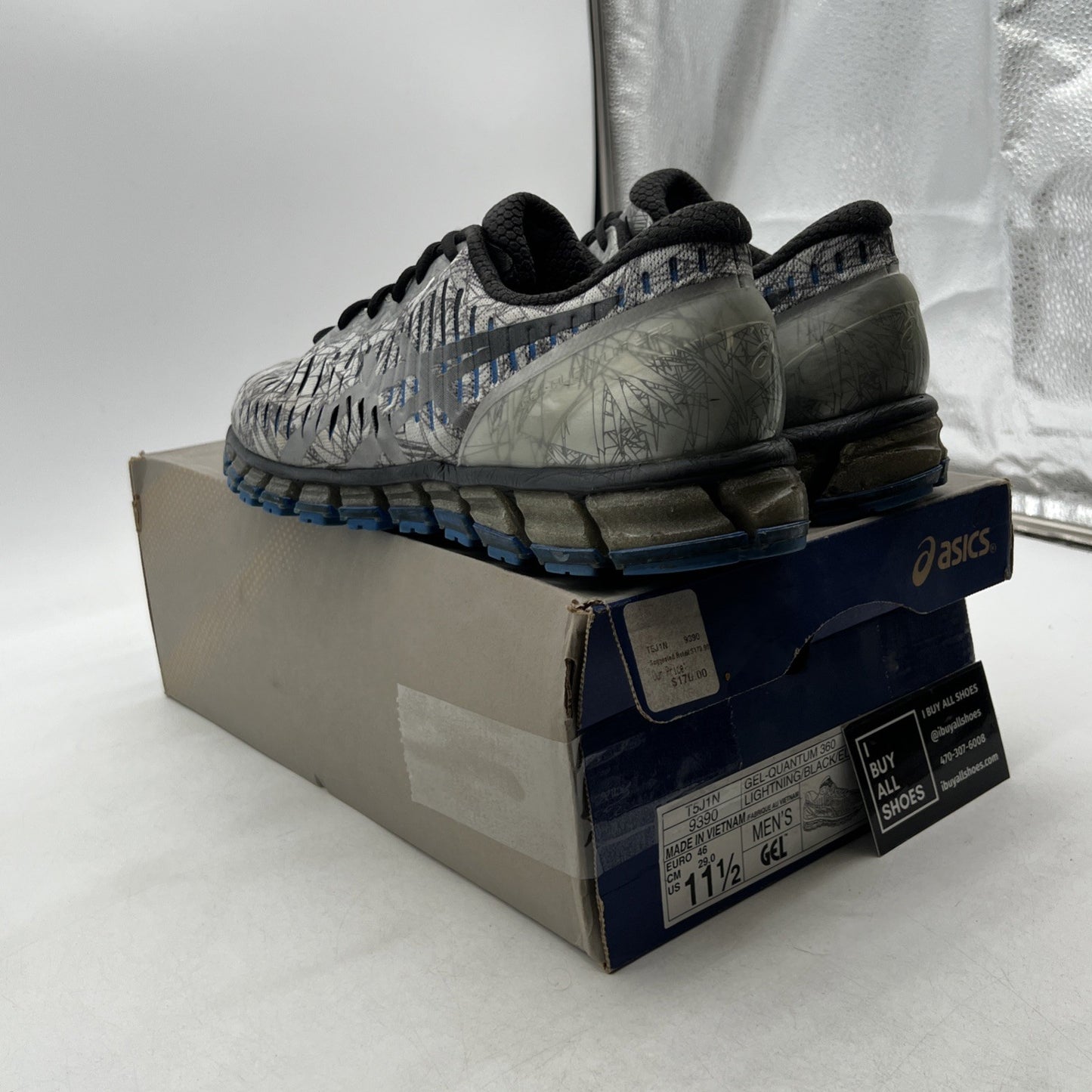 Size 11.5 - ASICS GEL-Quantum 360 Low Gray (T5J1N-9390)