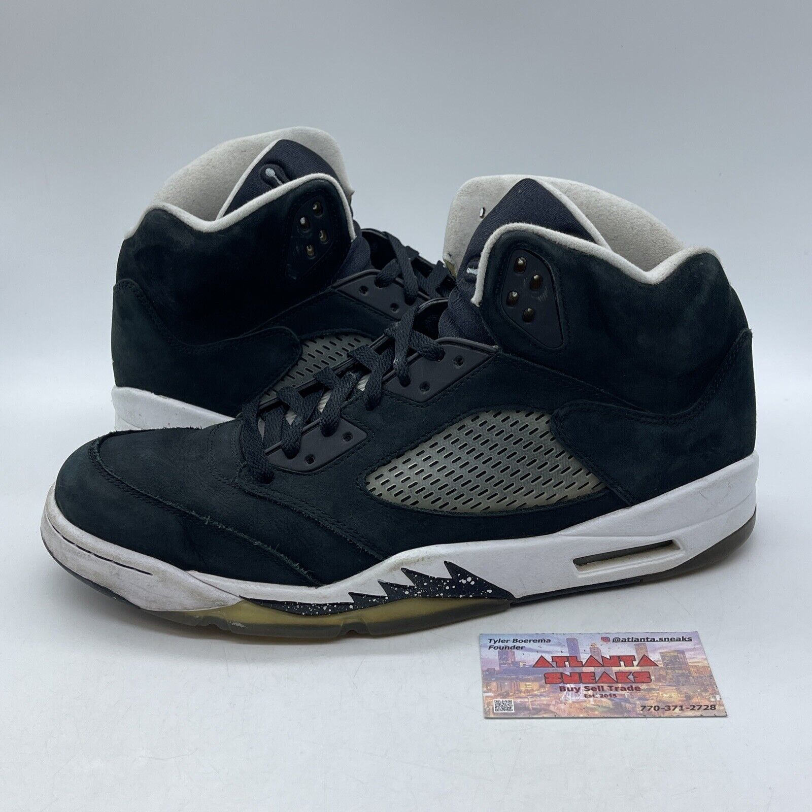 Size 13 - Air Jordan 5 Retro 2013 Oreo White Leather Black Suede (136027-035)