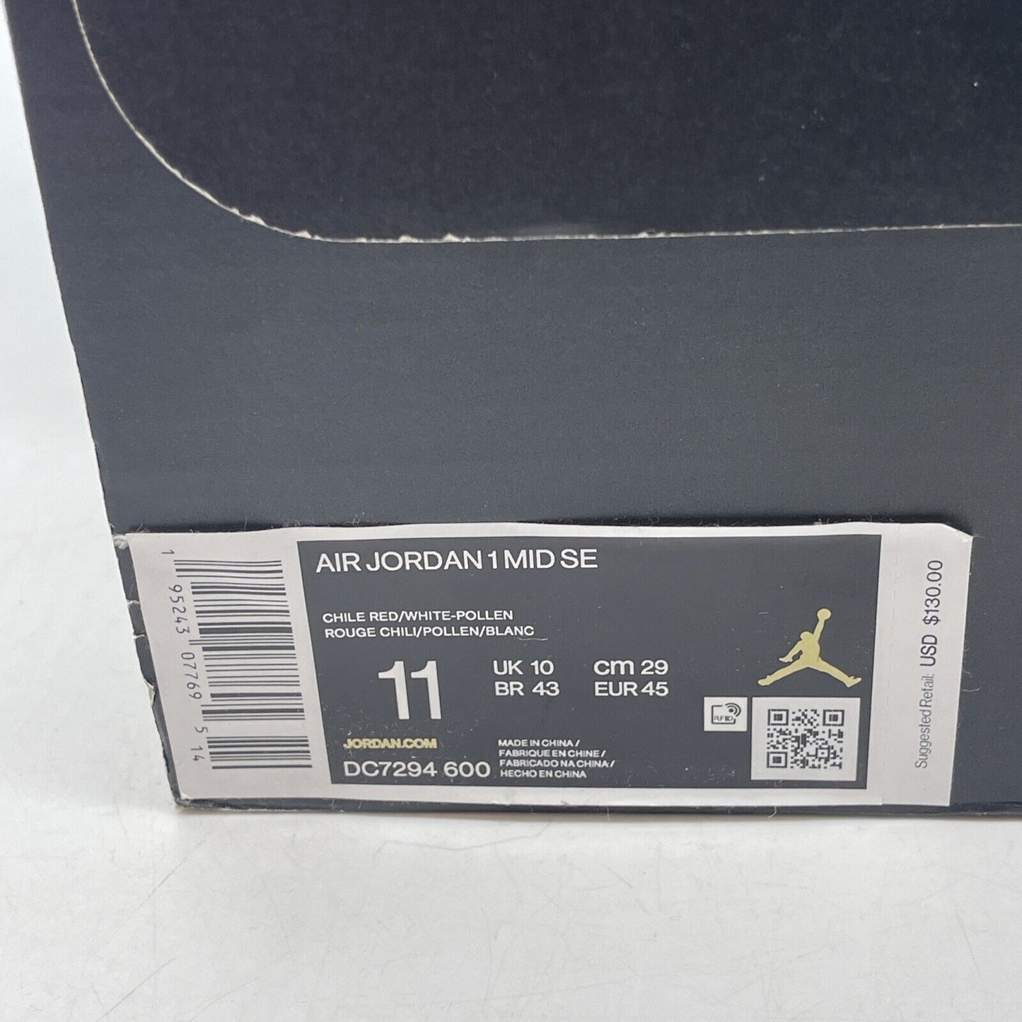 Size 11 - Air Jordan 1 Mid SE Barcelona Swearter White Red Leather (DC7294-600)