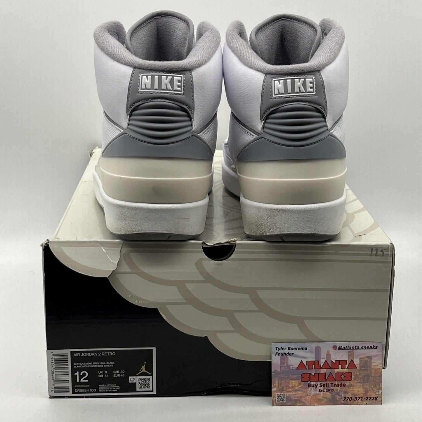 Size 12 - Air Jordan 2 Retro White Cement Leather (DR8884-100)