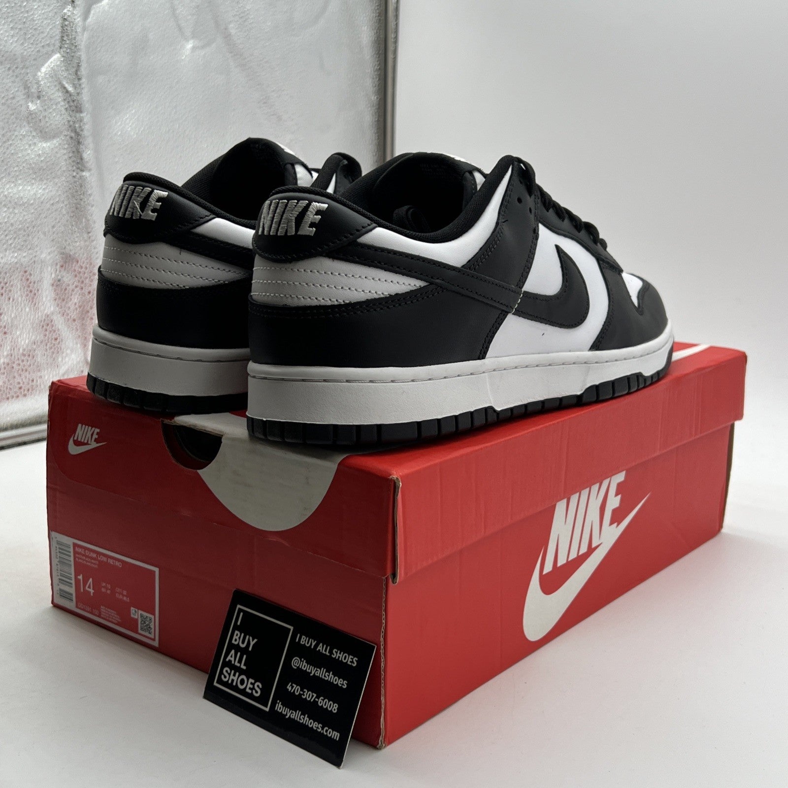 Size 14 - Nike Dunk Low Black White (DD1391-100)