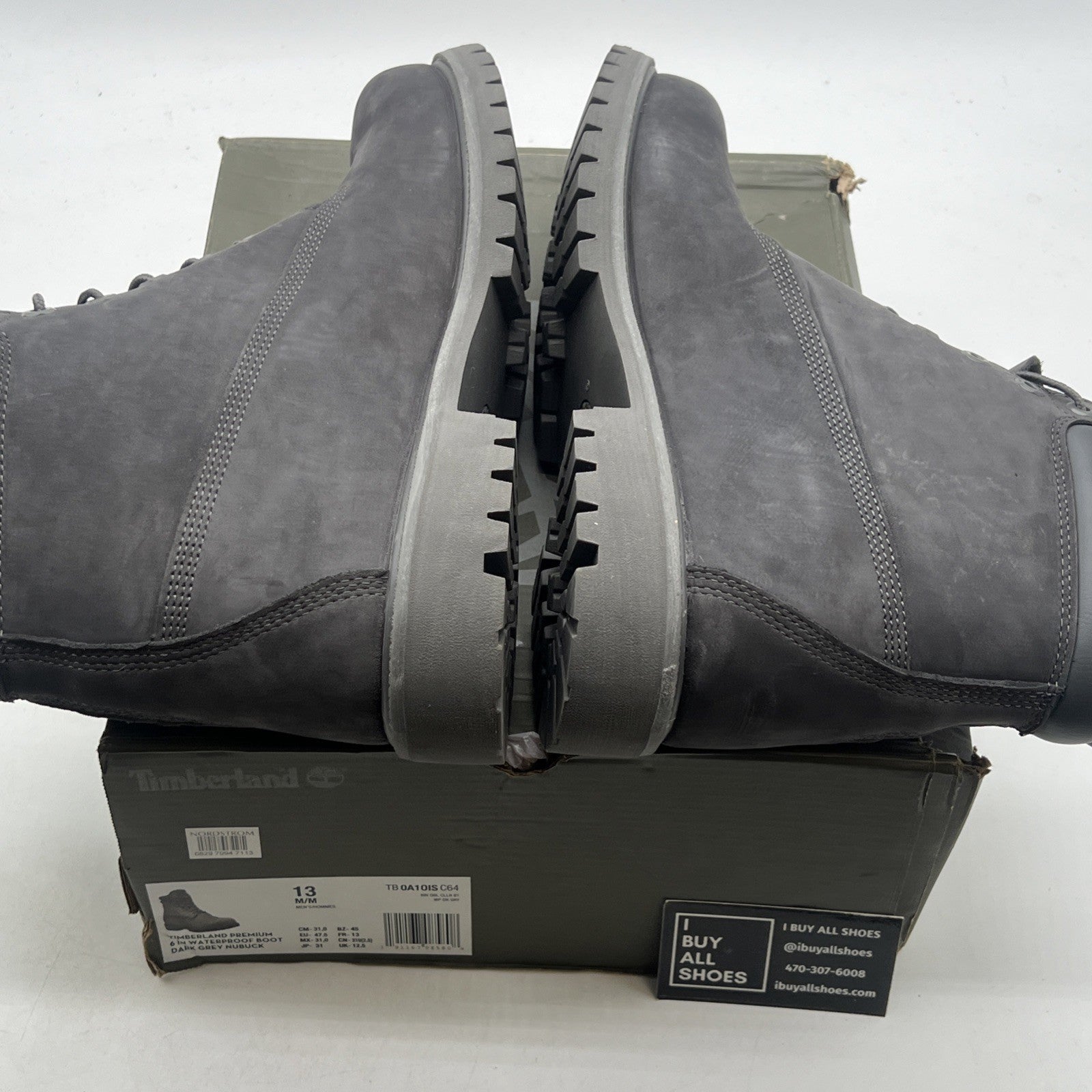 Size 13 - Timberland 6 Inch Premium Dark Gray/Black Mens Boot (TB-0A10IS-C64)