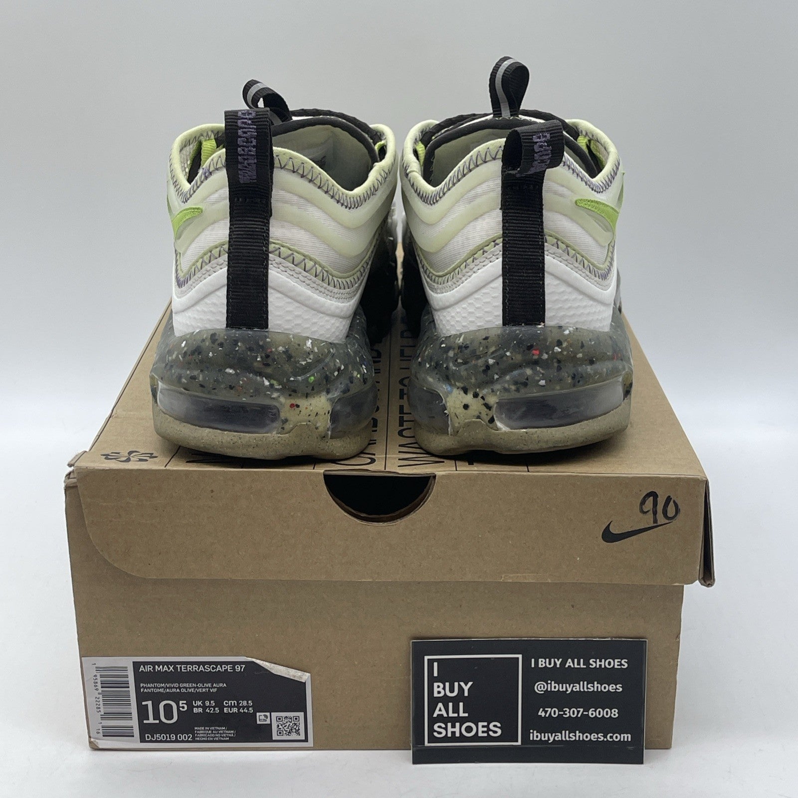 Size 10.5 - Nike Air Max Terrascape 97 Phantom Vivid Green White (DJ5019-002)